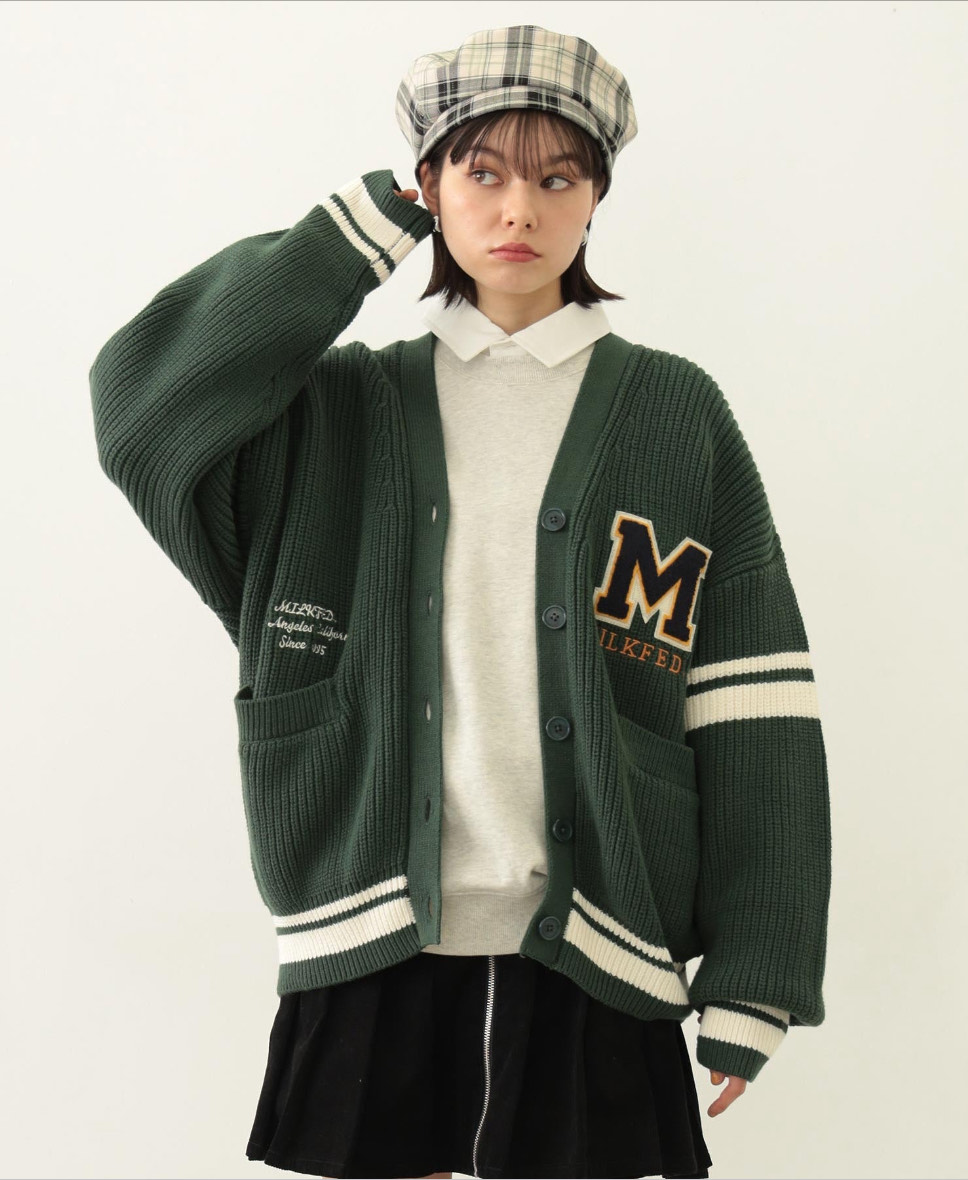 ミルクフェド　MILKFED.　カーディガン　ハート　ブラック 楽天市場】【公式】MILKFED. ミルクフェド HEART ELBOW CARDIGAN