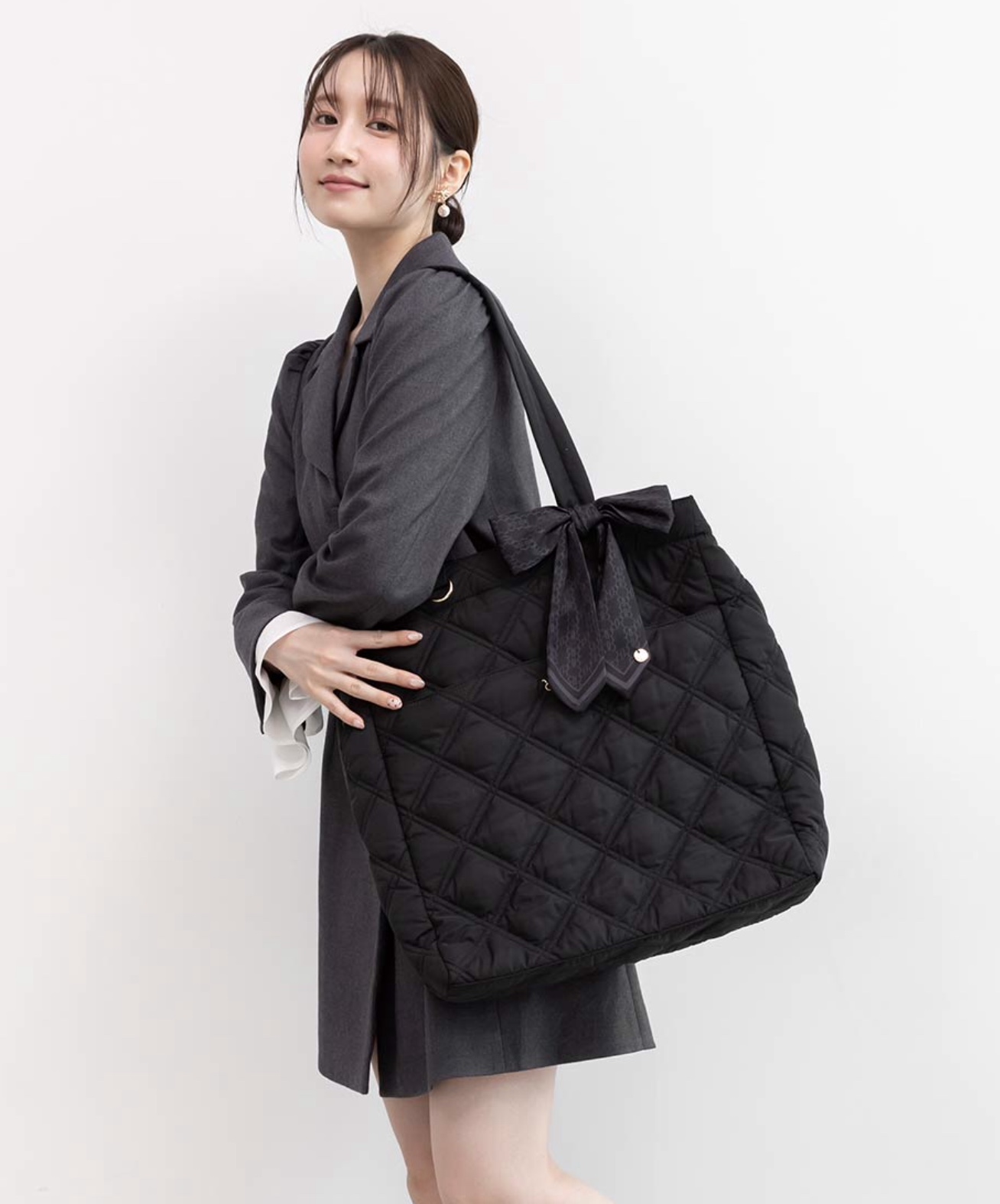 ランダ RANDA【 【A4対応】2WAY リボンキルティングトートバッグ