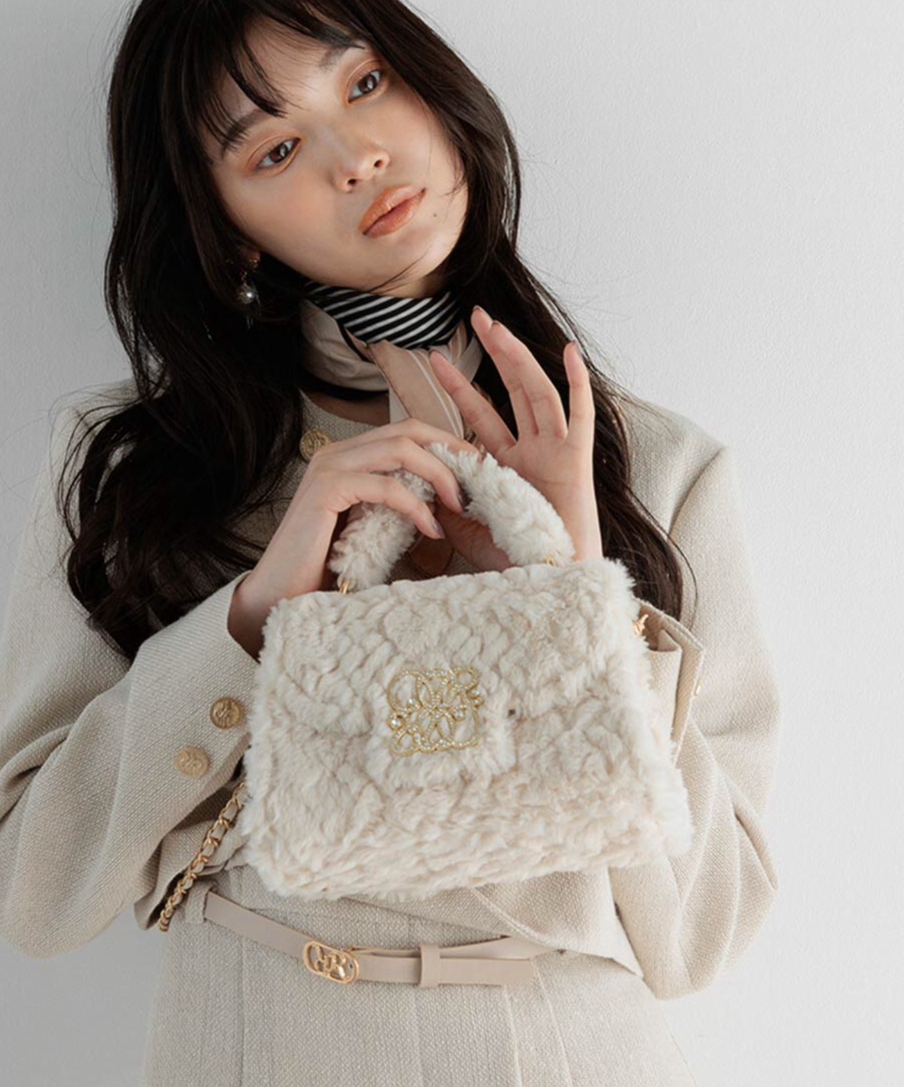 ランダ RANDA【2WAY モノグラムショルダーファーバッグ