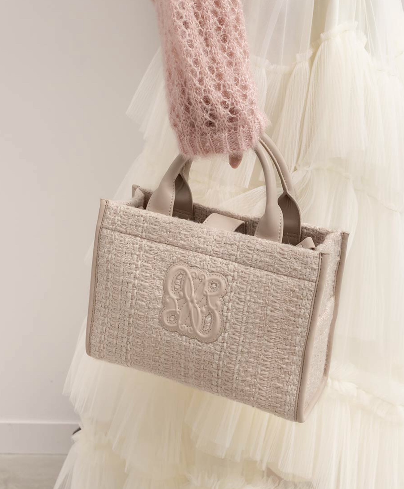 新品 RANDA 2WAY モノグラムデザイントートバッグ ツイード 2WAY モノグラムデザイントートバッグRANDA公式サイト