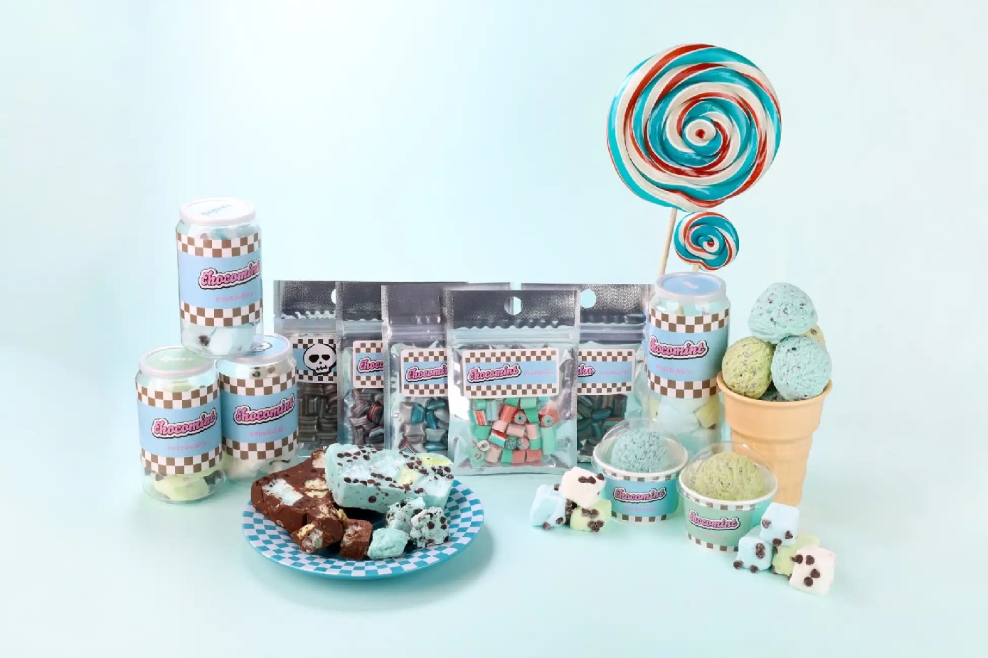 パパブブレ 【チョコミント】ポップでシュールなザクザクキャンディ